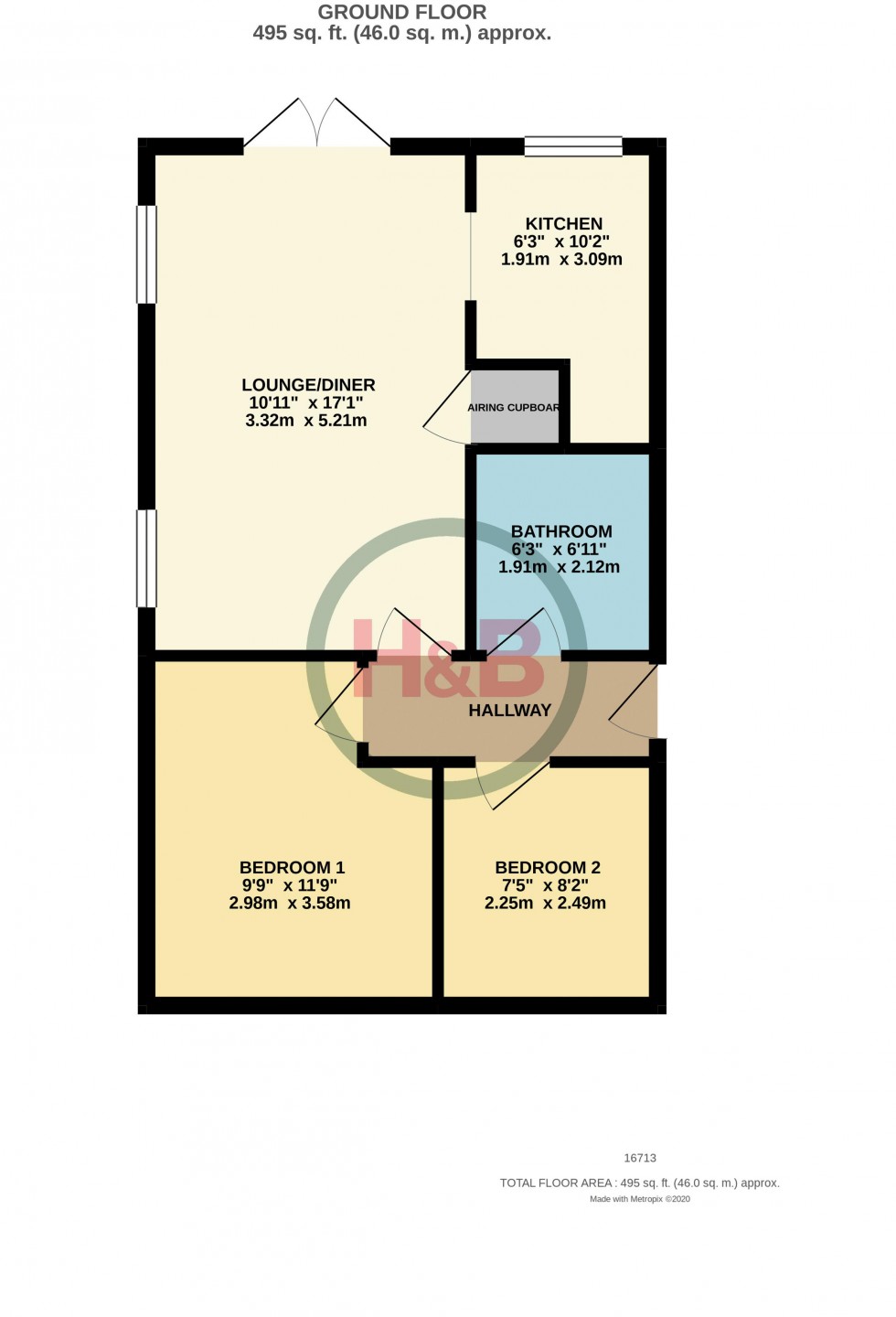 Floorplan for Riverside Court, Cambridge Road, Old Harlow, Essex