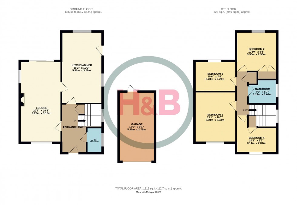 Floorplan for Thurstans, Harlow