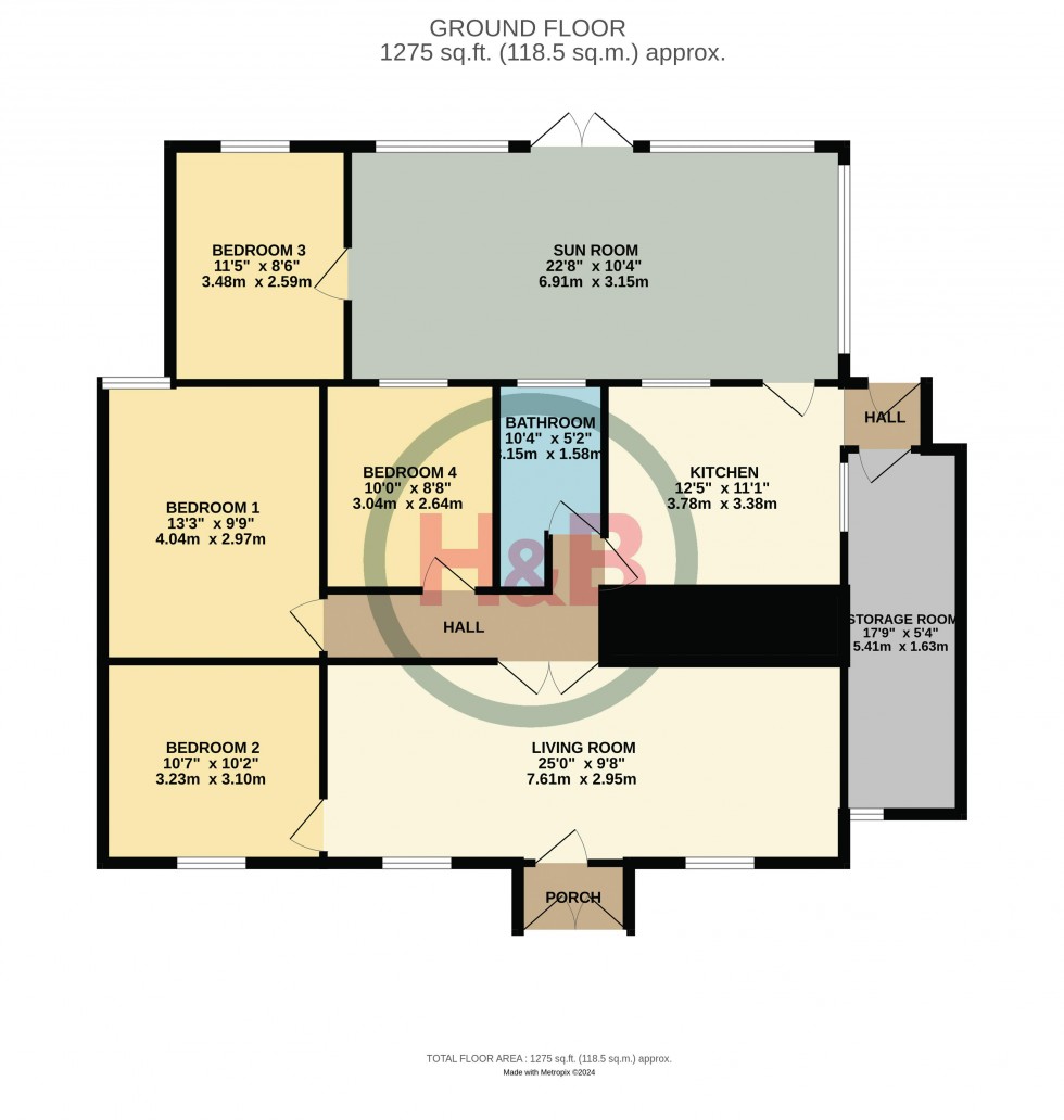 Floorplan for Priory Avenue, Old Harlow