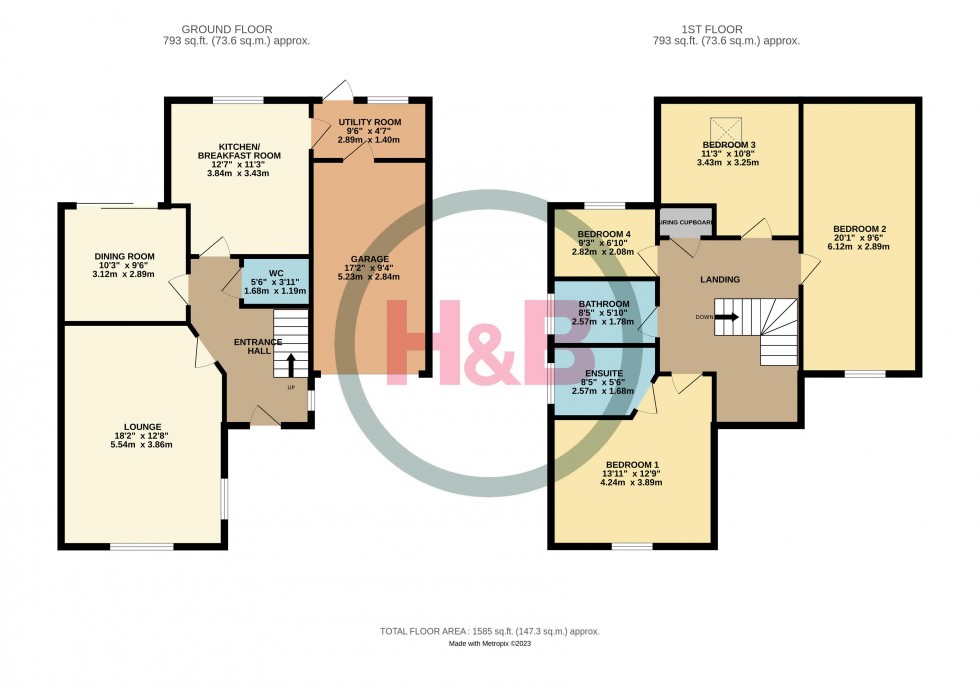 Floorplan for Mallards Rise, Church Langley