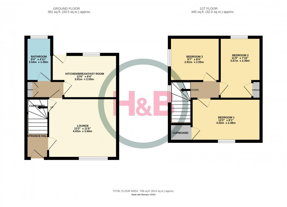 Floorplan for Potter Street, Harlow