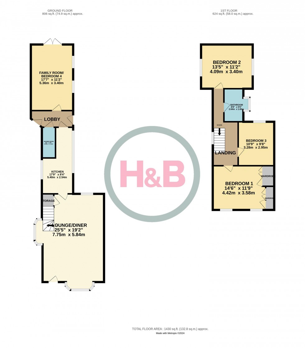 Floorplan for New Road, Old Harlow