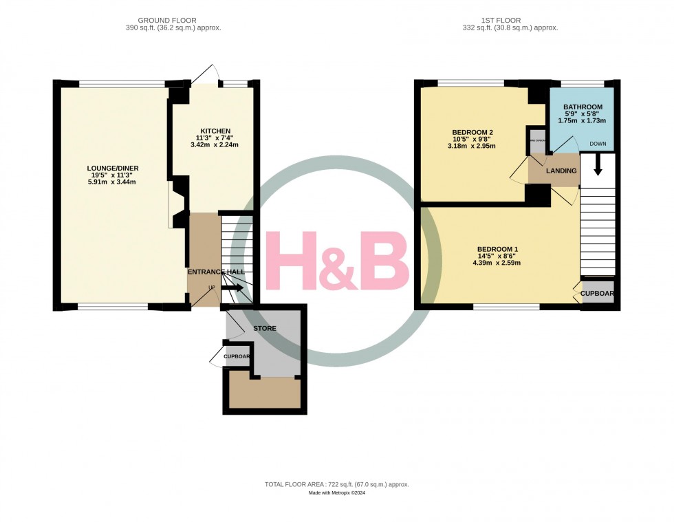 Floorplan for Nicholls Field, Harlow