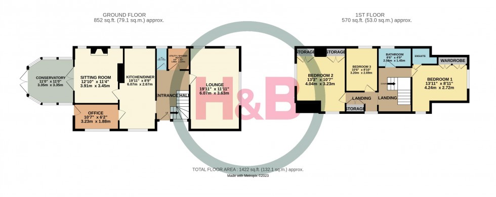 Floorplan for Hobbs Cross Road, Old Harlow, Essex