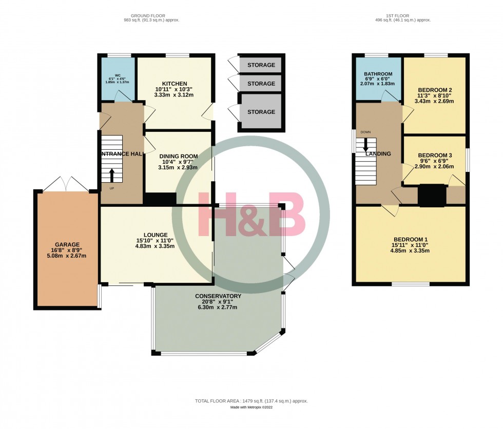 Floorplan for Herons Wood, Harlow